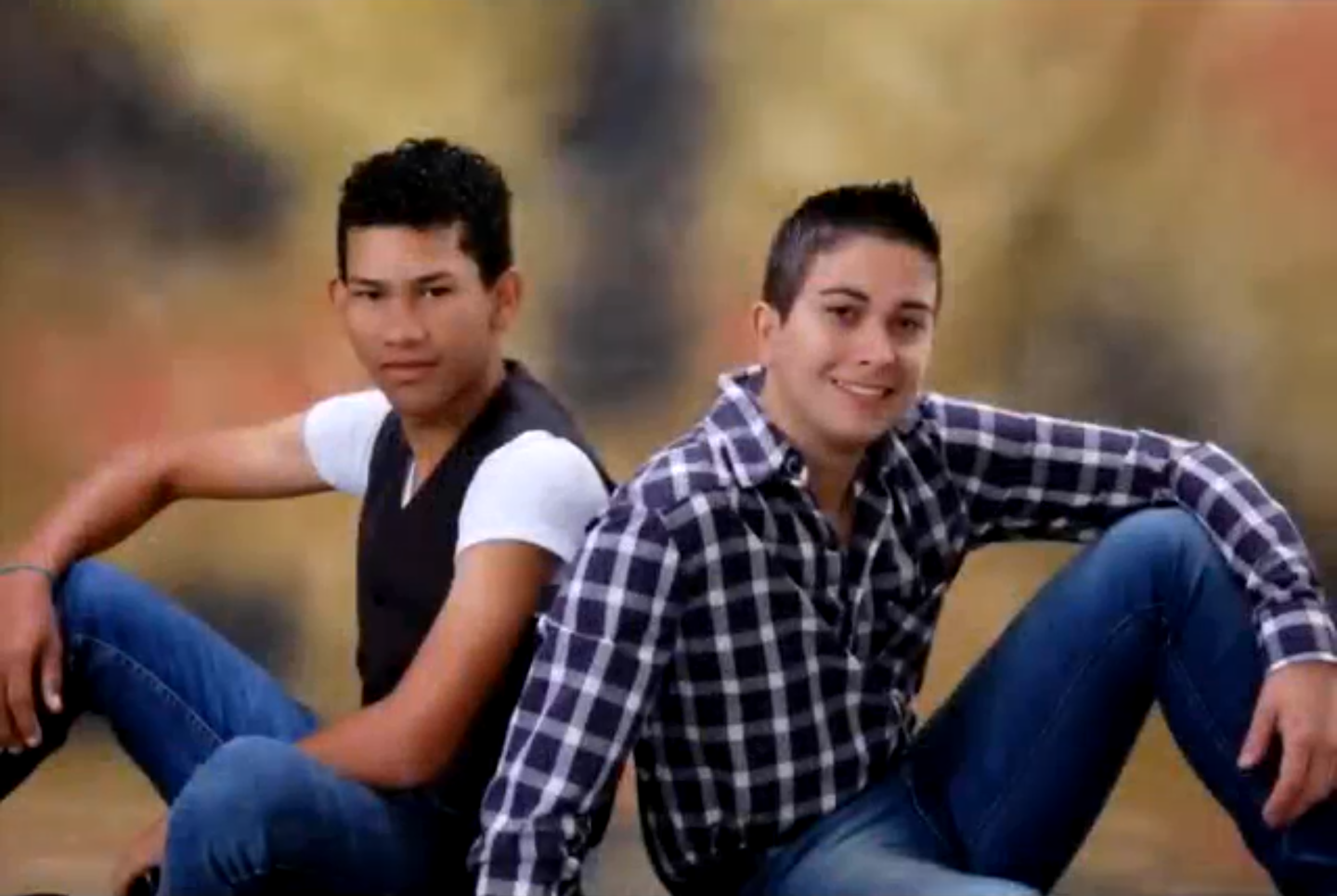 Foto antiga da dupla em ensaio